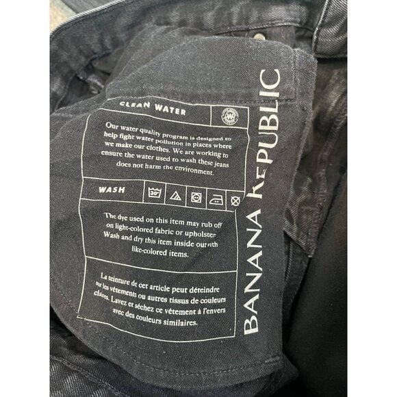 Vtg Banana Republic Mens Straight-Fit Black Denim Jeans Size 35x32 - Picture 13 of 13
